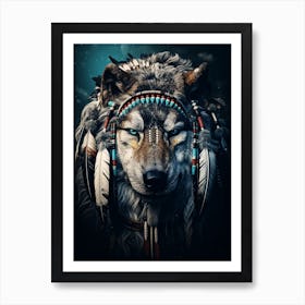 Mexian Wolf Native American 2 Art Print