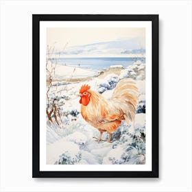 Winter Bird Painting Chicken 7 Art Print