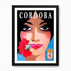 Cordoba, Spain, Woman With Flower in Her Mouth Art Print