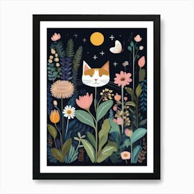 Cat In The Garden 9 Art Print