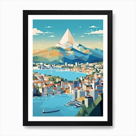 Geneva, Switzerland, Geometric Illustration 2 Art Print