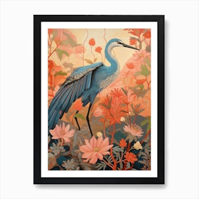 Great Blue Heron 2 Detailed Bird Painting Art Print