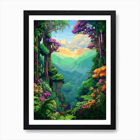 Monteverde Cloud Forest Pixel Art 3 Art Print