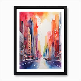 New York City Watercolor Painting Art Print