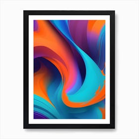 Abstract Colorful Waves Vertical Composition 98 Art Print