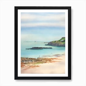 Cemaes Bay, Anglesey, Wales Watercolour Art Print