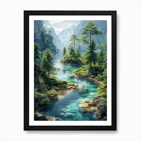 Lake In The Mountains 16 Art Print