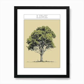 Lime Tree Minimalistic Drawing 1 Poster Art Print