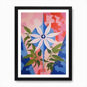 Lobelia 4 Hilma Af Klint Inspired Pastel Flower Painting Art Print