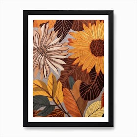 Fall Botanicals Sunflower 3 Art Print