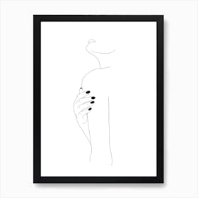 Girl Line Drawing Art Print