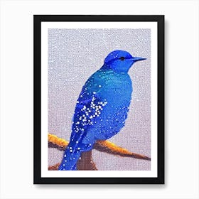 Bluebird Pointillism 2 Bird Art Print