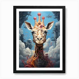 Giraffe With Crown Art Print