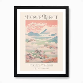 Flower Market Mount Yatsugatake In Nagano Yamanashi, Japanese Landscape 4 Poster Art Print