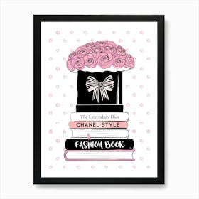 Pink Roses and fashion Books Art Print