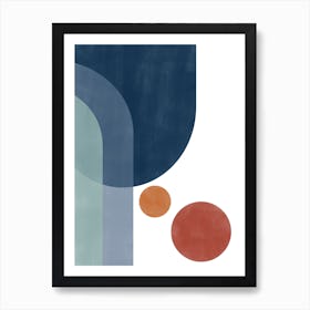 Arch and Circles Mid Century No.1 Art Print