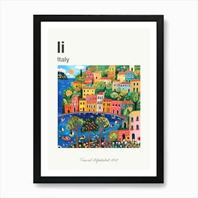 Kids Travel Alphabet  Italy 2 Art Print