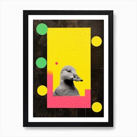 Duck Collage Colourful Geometric 1 Art Print