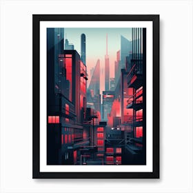 City Of London | Retrofuturism Dystopia Art Print