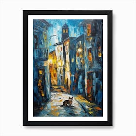 Painting Of Venice With A Cat In The Style Of Expressionism2 Art Print