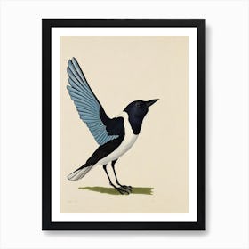 Magpie Illustration Bird Art Print
