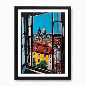 A Window View Of Vienna In The Style Of Pop Art 4 Art Print