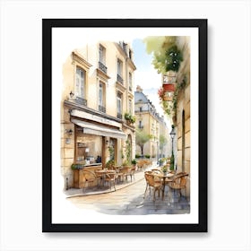 Paris Street Cafe Art Print