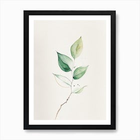 Tea Leaf Minimalist Watercolour Art Print