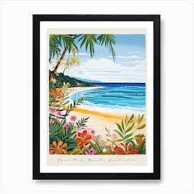 Poster Of Four Mile Beach, Australia, Matisse And Rousseau Style 4 Art Print