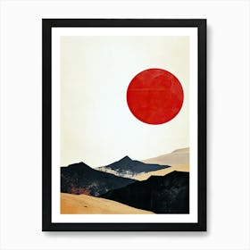 Red Sun In The Desert, Boho Art Print