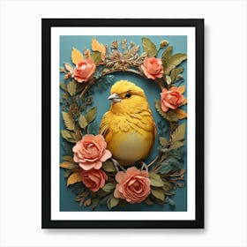 Bird In A Wreath Art Print