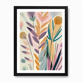 Gayfeather Wildflower Modern Muted Colours 2 Art Print