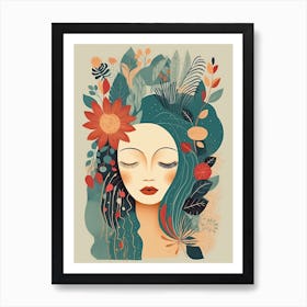 Bloom Body Woman Botanical 11 Art Print