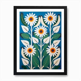 Flower Motif Painting Oxeye Daisy 2 Art Print