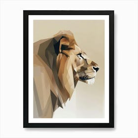 Low Poly Lion Art Print