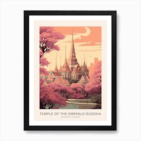 Temple Of The Emerald Buddha Bangkok Thailand Travel Poster Art Print