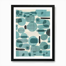 'Blue And Black' Art Print