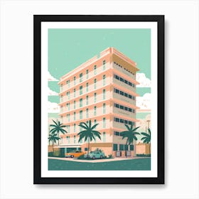 Miami Florida Usa Travel Illustration 4 Art Print