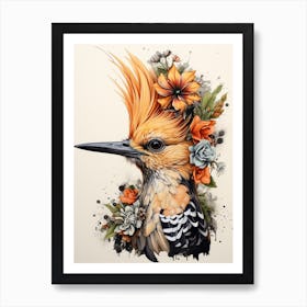 Bird With A Flower Crown Hoopoe 3 Art Print