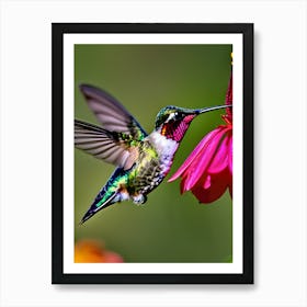 Male Ruby Throated Hummingbird-Reimagined 19 Art Print