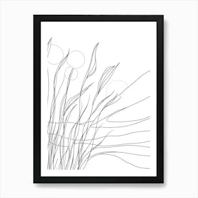 Line Drawing Of Grass Art Print