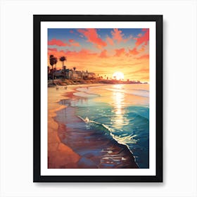 A Vibrant Painting Featuring Cottesloe Beach Australia 1 Art Print