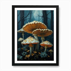 Mushrooms In The Forest 10 Art Print