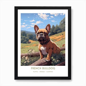 French Bulldog (Dog Breed - Travel Poster Style) 2 Art Print