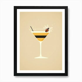 Mid Century Modern Bee S Knees Floral Infusion Cocktail 3 Art Print