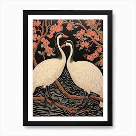 Art Nouveau Birds Poster Swan 2 Art Print
