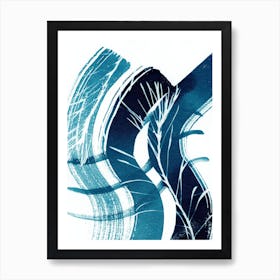 Blue Plant Swish Art Print