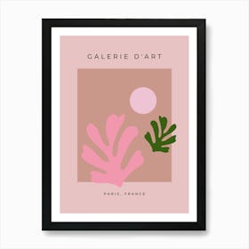 Abstract Cut Outs Leaves Blush Pink Art Print