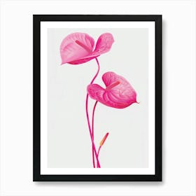 Hot Pink Flamingo Flower 2 Art Print