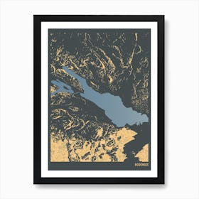 Bodensee Lake Constance Europe Hillshade Topography Map Art Print